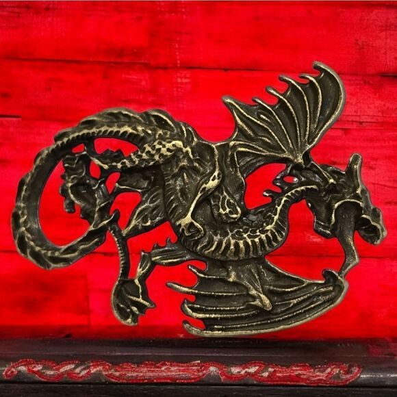 Wyvern Dragon Barrette Bronze Hair Pin Nordic Myth Viking Clip NWT Accessories - Picture 6 of 11